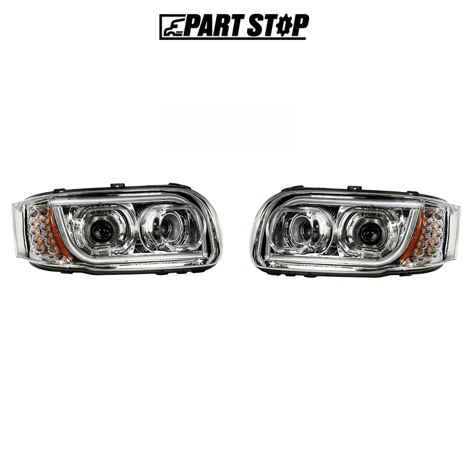 Peterbilt LED Projector Headlight Assembly Side with Halo
