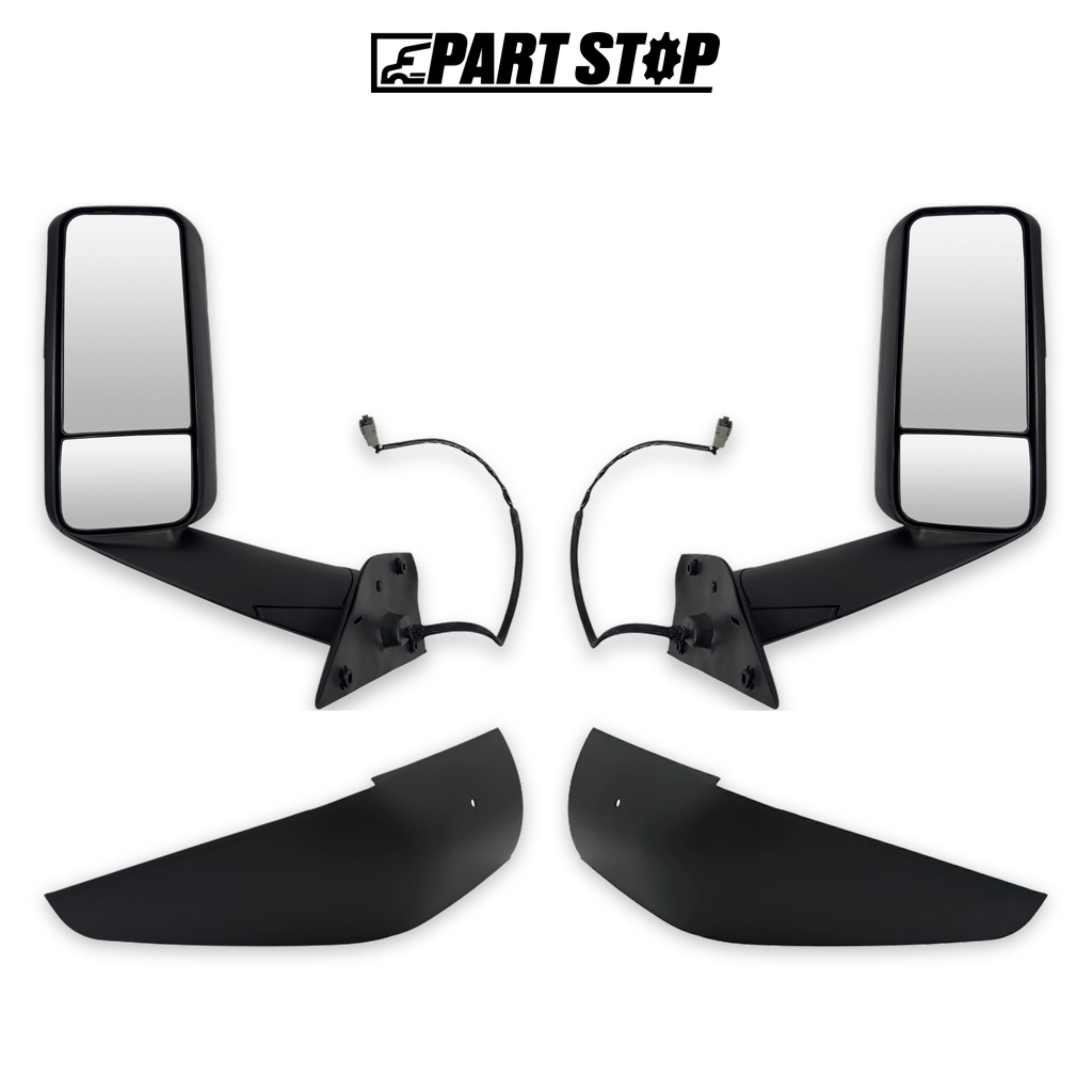 Freightliner Cascadia Door Mirror Set + Arm Covers KIT