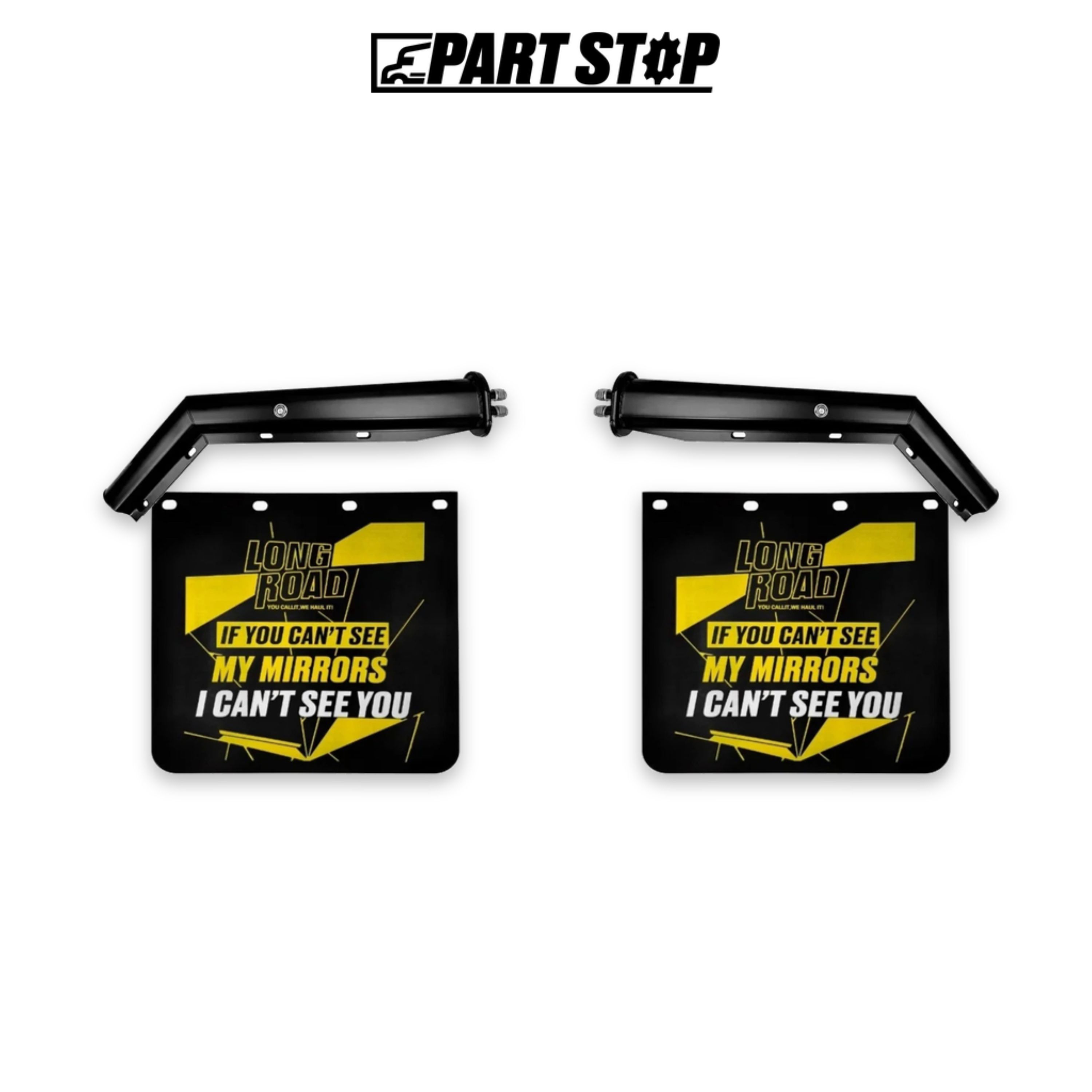 Mud Flap + 30" x 1-1/8" Bolt Spacing 45 Degree Angled Black Steel Hanger KIT