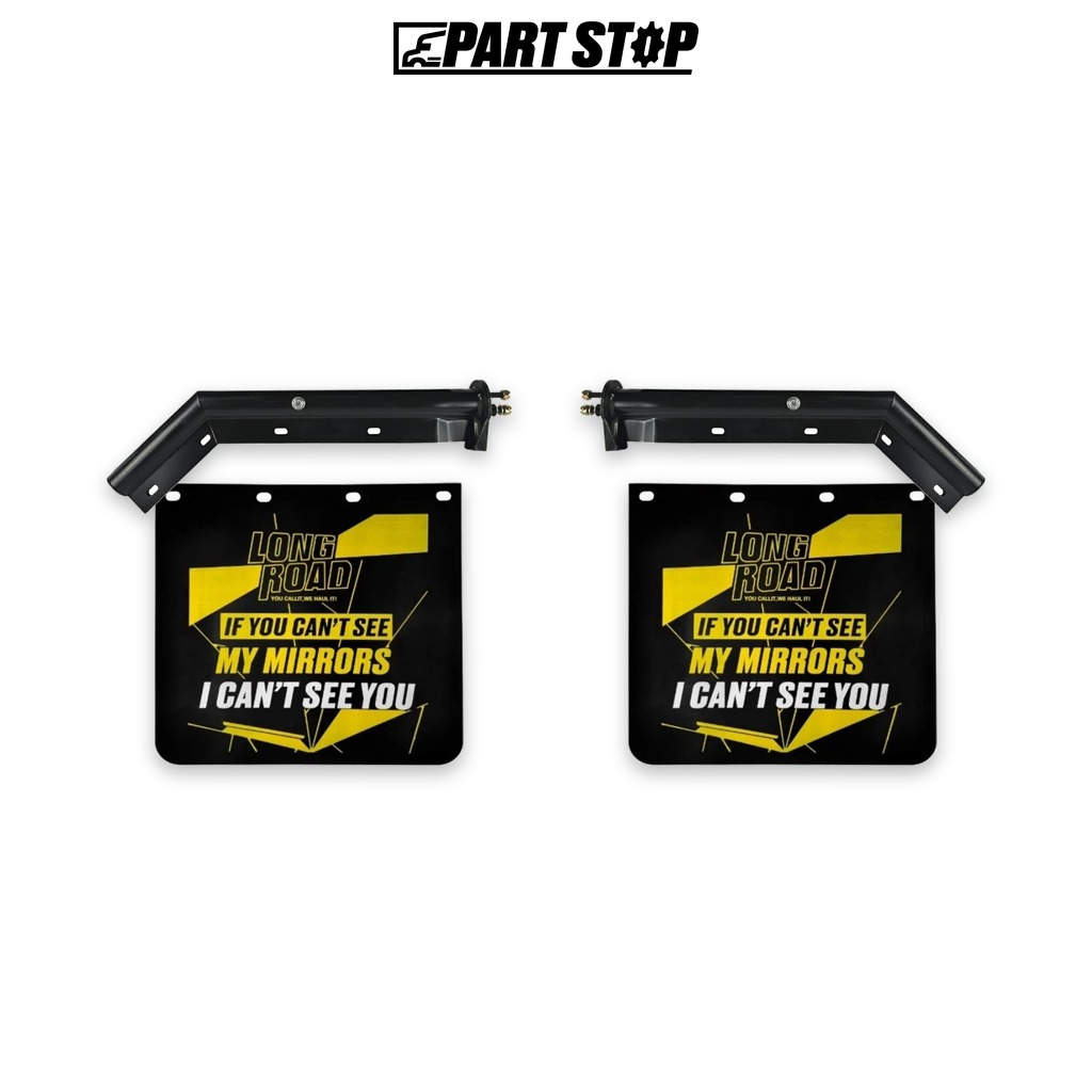 Mud Flap + 30" x 1-1/8" Bolt Spacing 45 Degree Angled Black Steel Hanger KIT