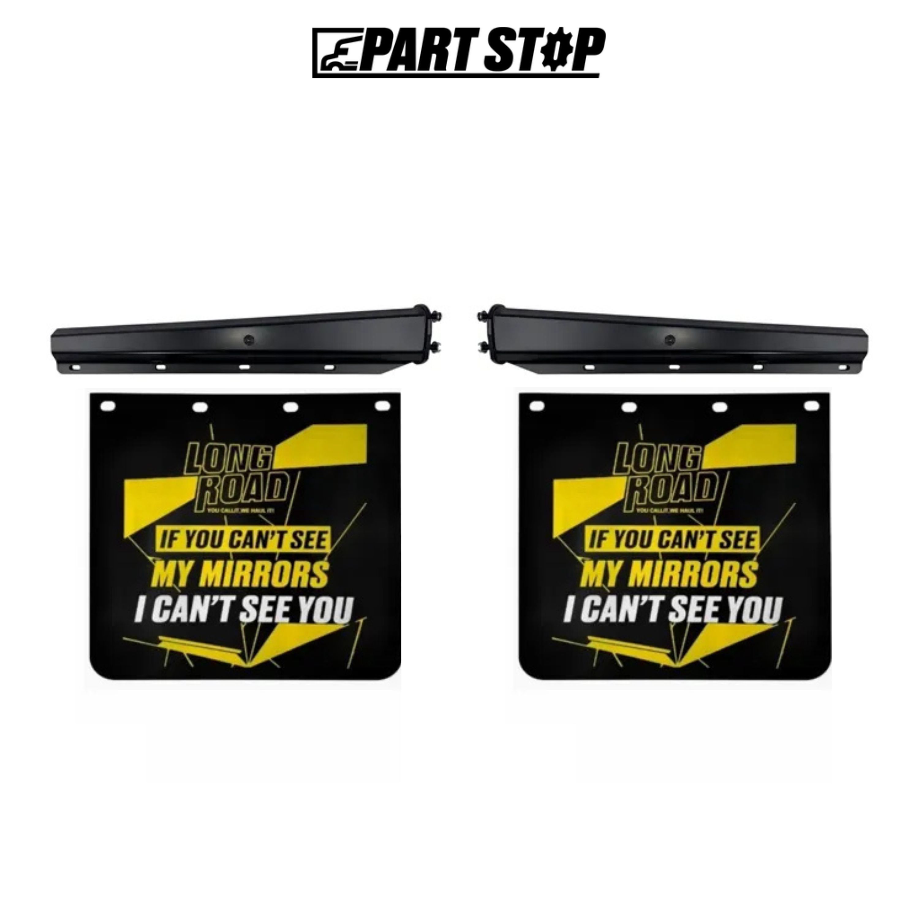 Mud Flap + 30" x 2-1/2" Bolt Spacing Black Steel Hanger KIT