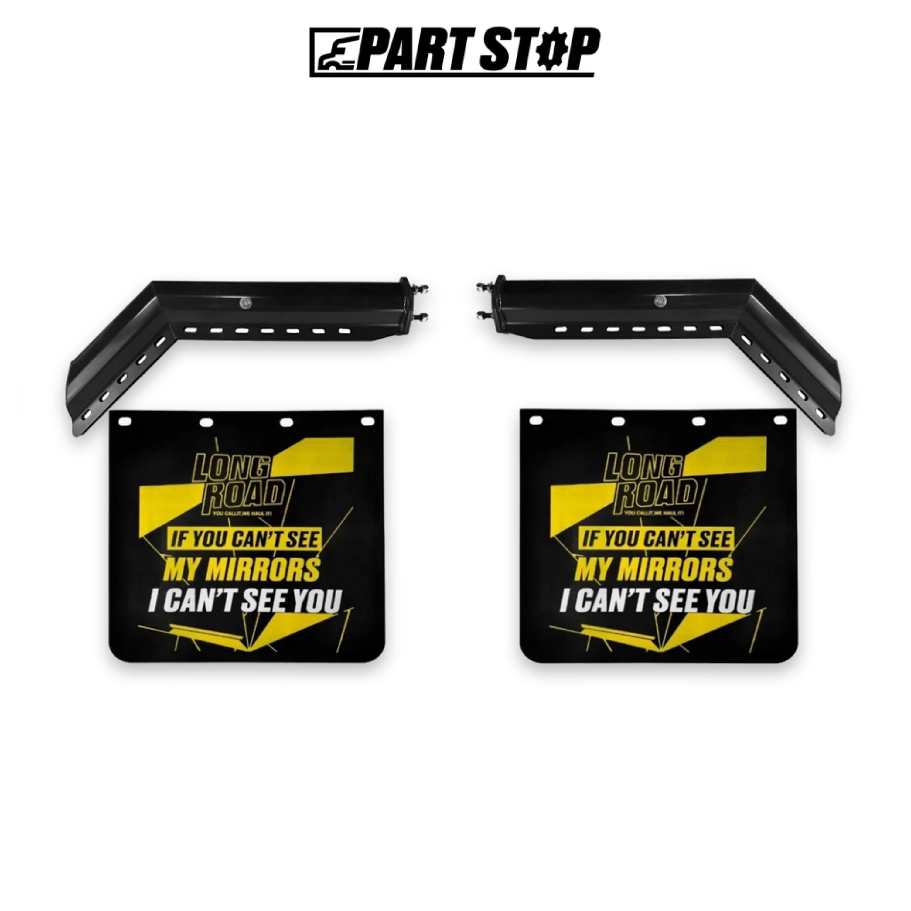 Mud Flap + 30" x 2-1/2" Bolt Spacing 45 Degree Angled Black Steel Hanger KIT